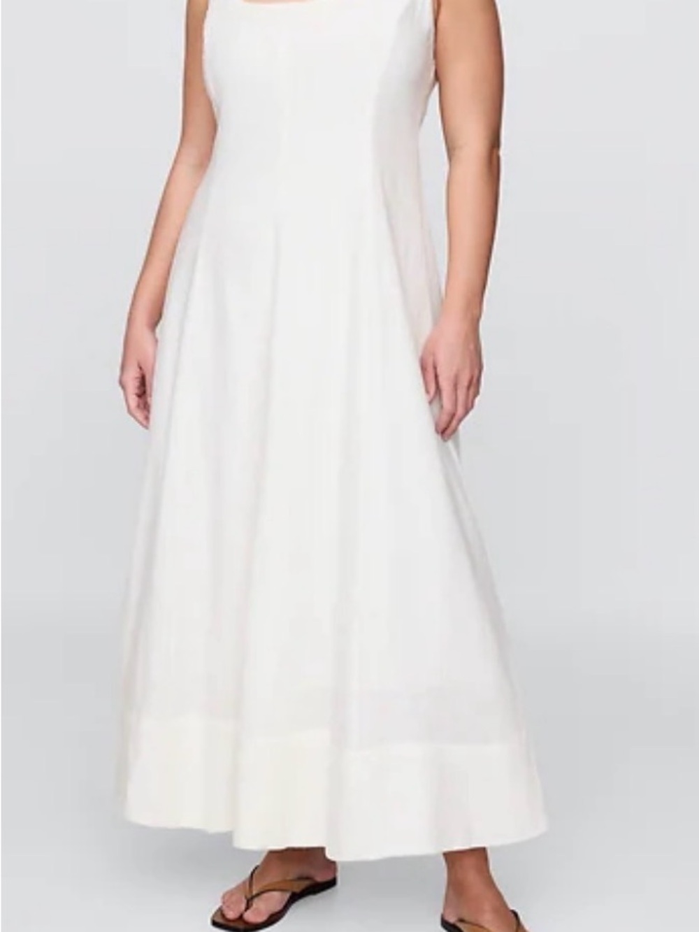 GAP linen White Smocked back Maxi Dress